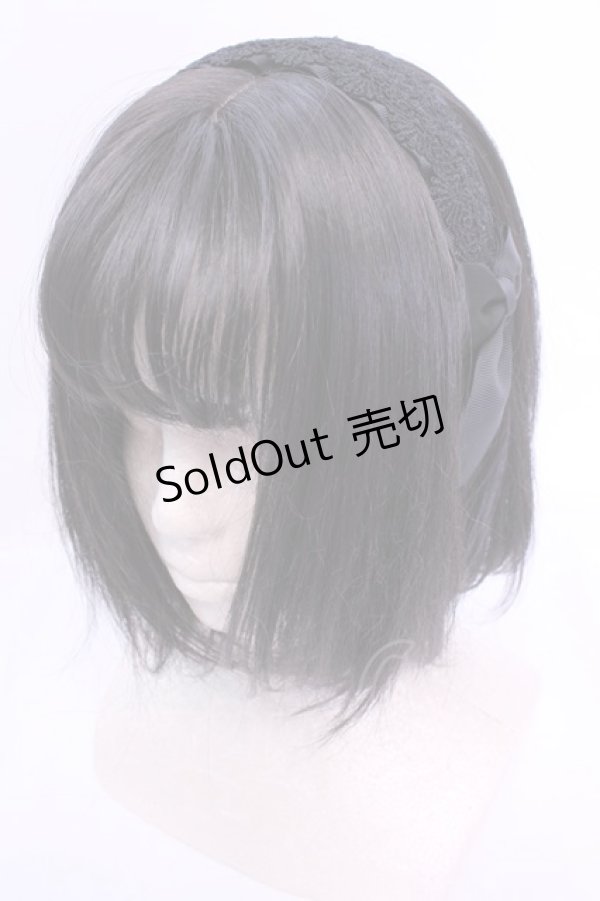 画像1: m petit by misako / レースリボンカチューシャ  クロ O-25-12-04-1026-LO-AC-OW-OS (1)
