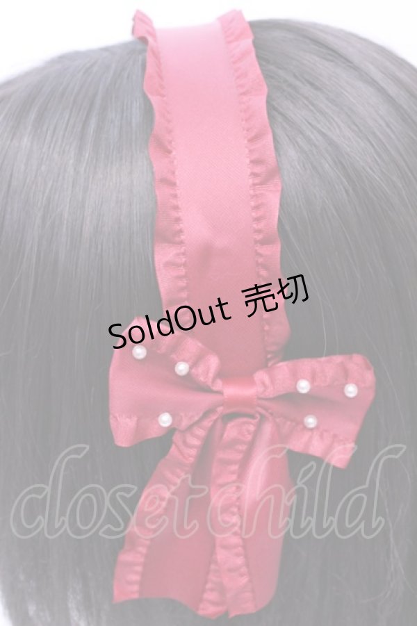 画像2: m petit by misako / AMPLリボンカチューシャ  ワイン O-25-12-04-1028-LO-AC-OW-ZT271 (2)