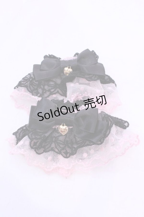 画像1: Angelic Pretty / ハートチャーム配色お袖とめ  クロ×ピンク O-25-12-04-1038-AP-ZA-OW-OS (1)