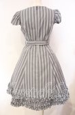 画像4: Victorian maiden / レジメンタルストライプフリルドレス  グレー O-25-12-04-066-CL-OP-IG-OS (4)