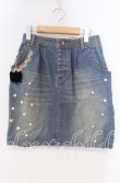 画像1: Franche Lippee / ねこモチーフ付きデニムスカート S ブルー O-25-12-04-009-LO-SK-OW-OS (1)
