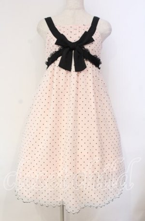 画像: Emily Temple cute / フロッキードットチュールジャンパースカート  ピンク×クロ O-25-12-04-079-ET-OP-IG-OS