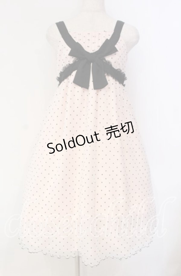 画像1: Emily Temple cute / フロッキードットチュールジャンパースカート  ピンク×クロ O-25-12-04-079-ET-OP-IG-OS (1)