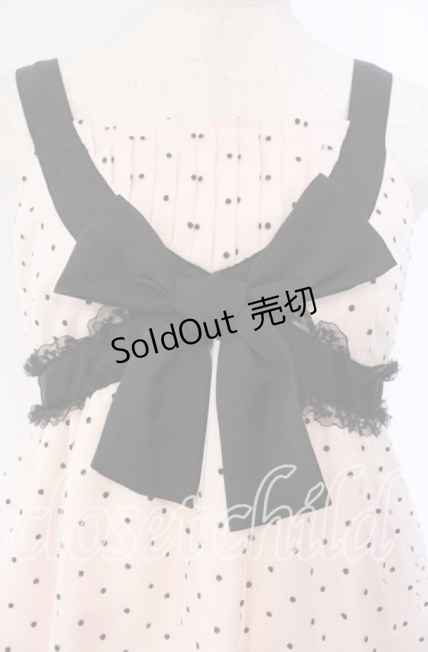 画像2: Emily Temple cute / フロッキードットチュールジャンパースカート  ピンク×クロ O-25-12-04-079-ET-OP-IG-OS (2)