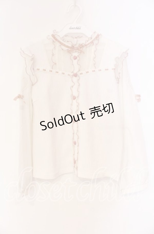 画像1: LIZ LISA / ハートチュールくりぬきカットトップス 0 シロ×ピンク O-25-12-04-086-LO-TO-OW-OS (1)