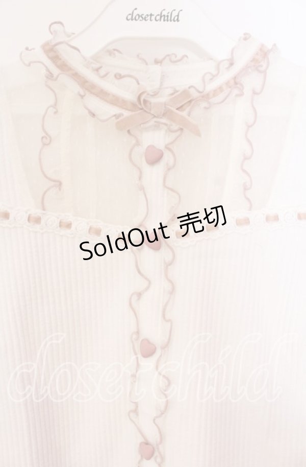 画像2: LIZ LISA / ハートチュールくりぬきカットトップス 0 シロ×ピンク O-25-12-04-086-LO-TO-OW-OS (2)