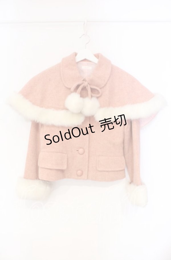 画像1: MILK / ミックスウールケープ付きショートコート  ピンク系 O-25-12-04-087-ML-JA-OW-OS (1)