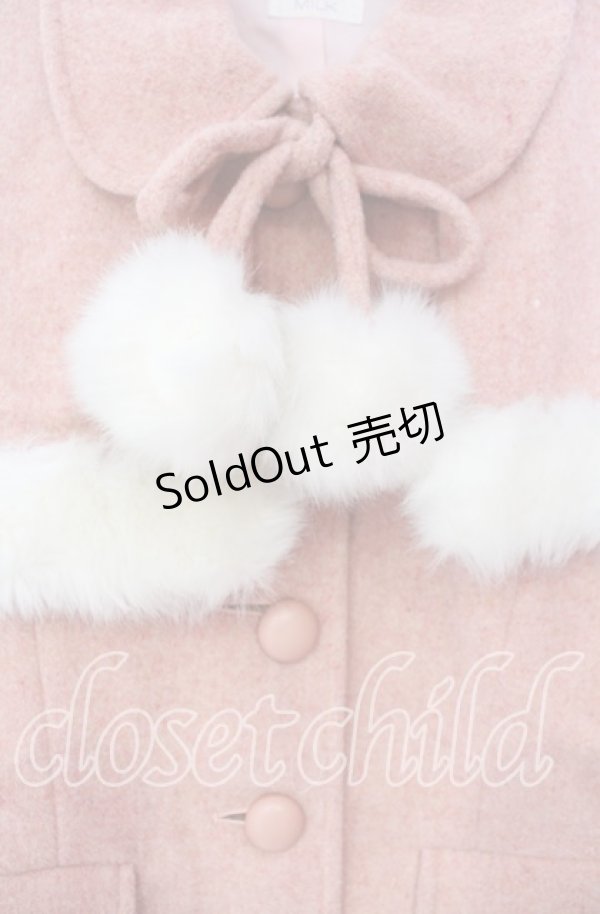 画像2: MILK / ミックスウールケープ付きショートコート  ピンク系 O-25-12-04-087-ML-JA-OW-OS (2)