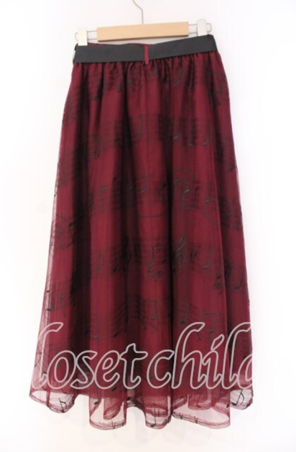 画像3: axes femme / メロディチュールスカート M ワイン O-25-12-04-010-AX-SK-YM-OS (3)