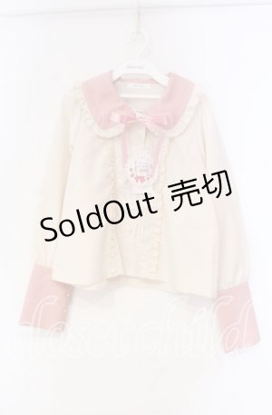 画像: CHIP CLIP / 五月アイ/Cheese Bear/AIピンタックブラウス Ｍ 生成り×ピンク O-25-12-04-090-LO-BL-IG-OS