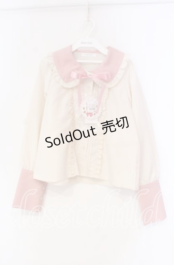 画像1: CHIP CLIP / 五月アイ/Cheese Bear/AIピンタックブラウス Ｍ 生成り×ピンク O-25-12-04-090-LO-BL-IG-OS (1)