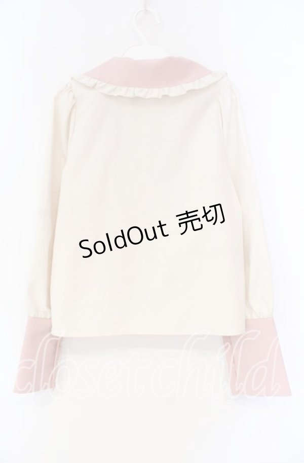 画像3: CHIP CLIP / 五月アイ/Cheese Bear/AIピンタックブラウス Ｍ 生成り×ピンク O-25-12-04-090-LO-BL-IG-OS (3)