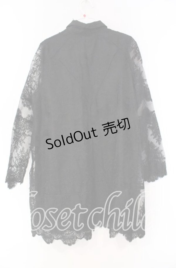 画像3: Drug Honey / シースルージャガードシャツ  ブラック O-25-12-04-013-PU-BL-YM-OS (3)