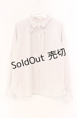 画像: Fi.n.t / 細リボンタイ付きシャツ F オフホワイト（グレー寄り） O-25-12-04-015-CA-BL-OW-OS