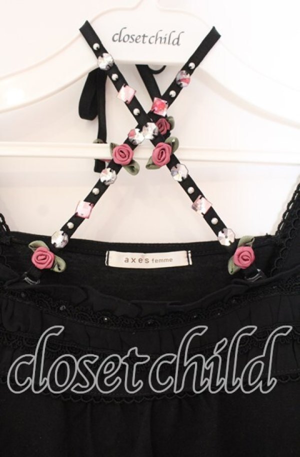 画像2: axes femme / ガーデンホルタータンクトップ M クロ O-25-12-04-002-AX-TO-OW-OS (2)