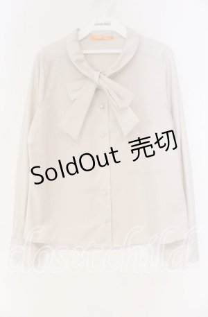 画像: Fi.n.t  / タックリボンタイシャツ F ベージュ O-25-12-04-022-LO-BL-OW-OS