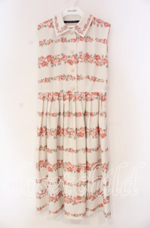 画像: an another angelus / ローズボーダープリントノースリーブワンピース F アイボリー O-25-12-04-023-CA-OP-OW-OS