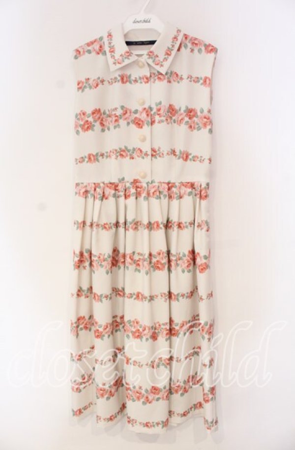 画像1: an another angelus / ローズボーダープリントノースリーブワンピース F アイボリー O-25-12-04-023-CA-OP-OW-ZT0105V (1)