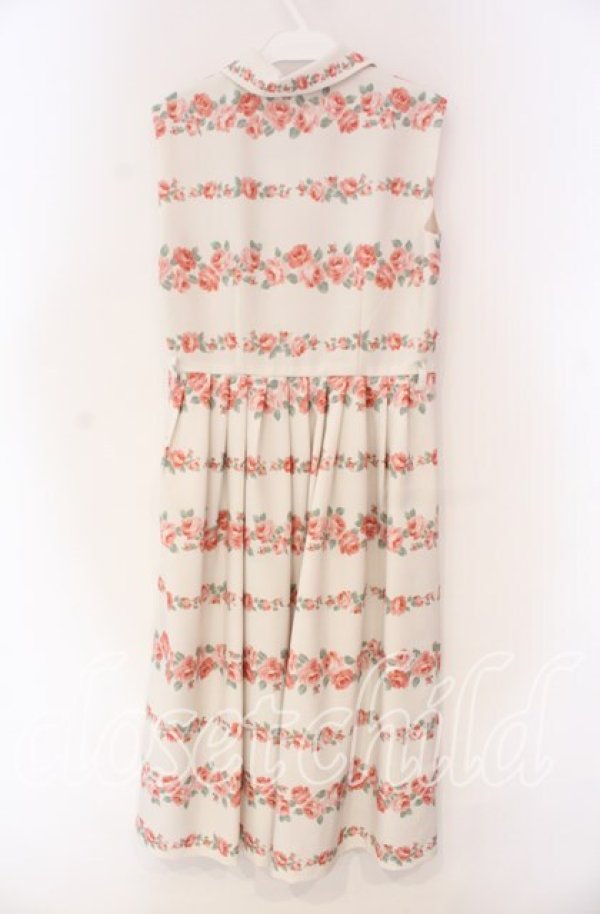 画像3: an another angelus / ローズボーダープリントノースリーブワンピース F アイボリー O-25-12-04-023-CA-OP-OW-ZT0105V (3)