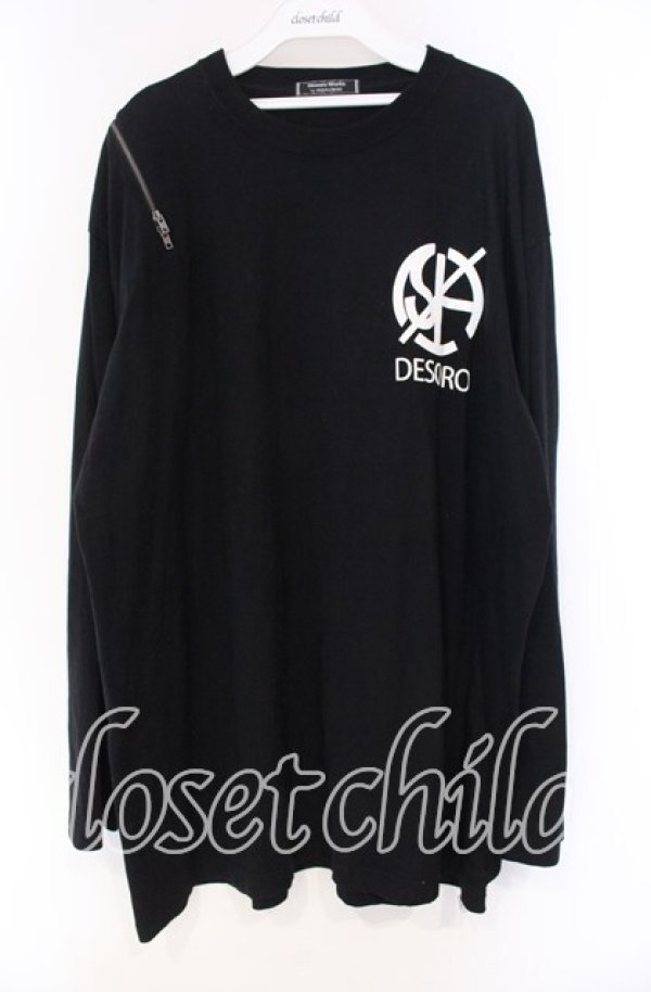 画像1: Desoro works / ロゴptショルダーZIPカットソー  ブラック O-25-12-04-025-PU-TO-OW-OS (1)