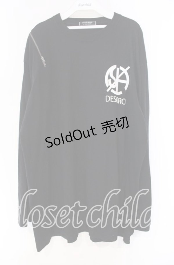 画像1: Desoro works / ロゴptショルダーZIPカットソー  ブラック O-25-12-04-025-PU-TO-OW-OS (1)