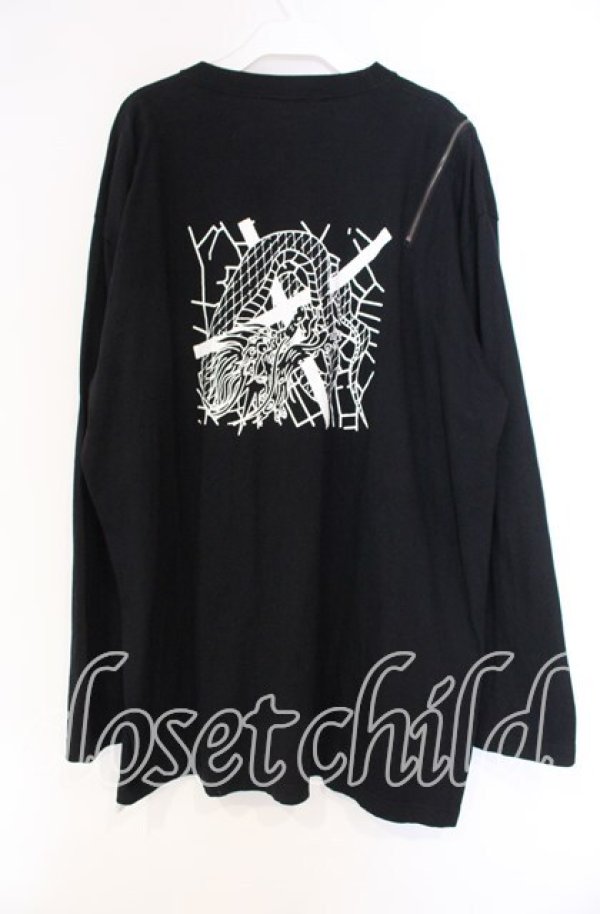 画像2: Desoro works / ロゴptショルダーZIPカットソー  ブラック O-25-12-04-025-PU-TO-OW-OS (2)