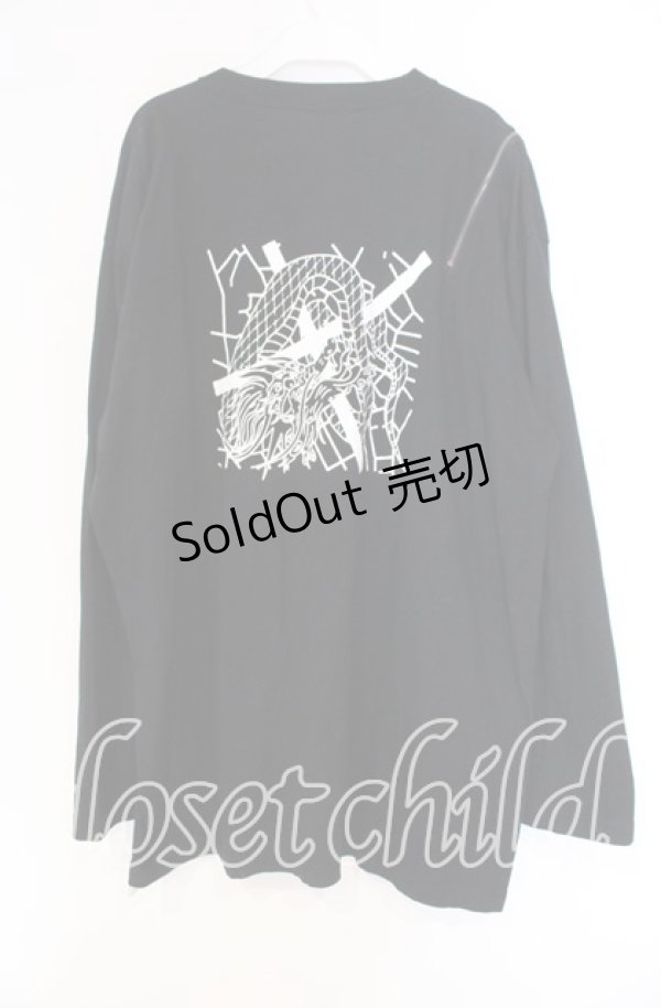 画像2: Desoro works / ロゴptショルダーZIPカットソー  ブラック O-25-12-04-025-PU-TO-OW-OS (2)