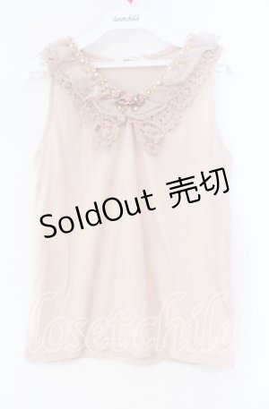 画像: axes femme / コットンレース襟付タンク M ピンク O-25-12-04-003-AX-TO-OW-OS