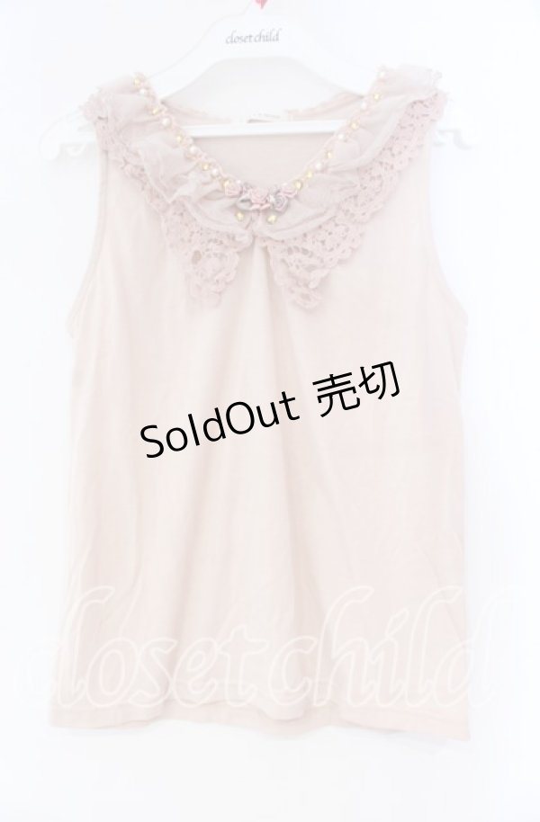 画像1: axes femme / コットンレース襟付タンク M ピンク O-25-12-04-003-AX-TO-OW-OS (1)