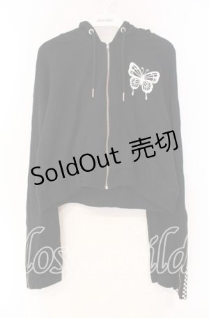 画像: Jamie エーエヌケー / ロゴラインショートパーカー M クロ O-25-12-04-027-LO-TO-OW-OS