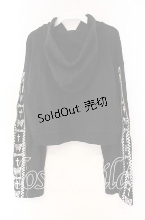 画像3: Jamie エーエヌケー / ロゴラインショートパーカー M クロ O-25-12-04-027-LO-TO-OW-OS (3)