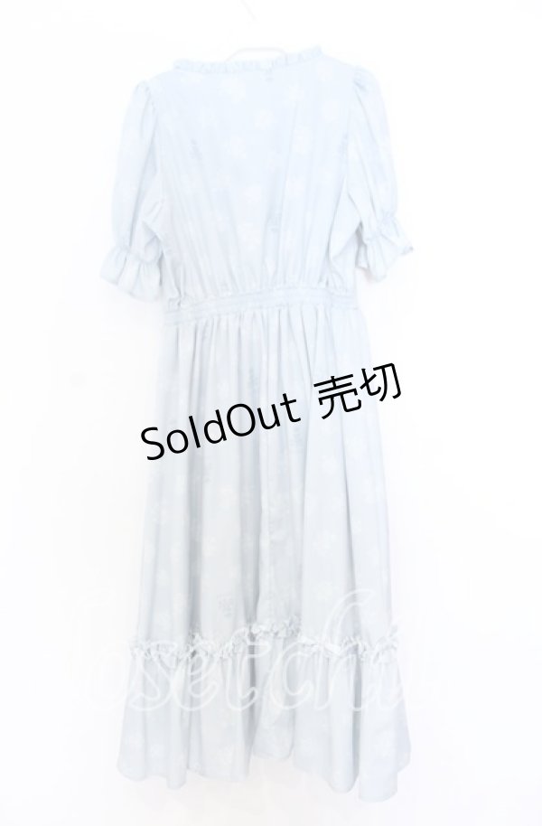 画像3: m petit by misako / NINA'S 花柄スクエアネックワンピース Ｍ サックス O-25-12-05-023-LO-OP-IG-ZT013 (3)