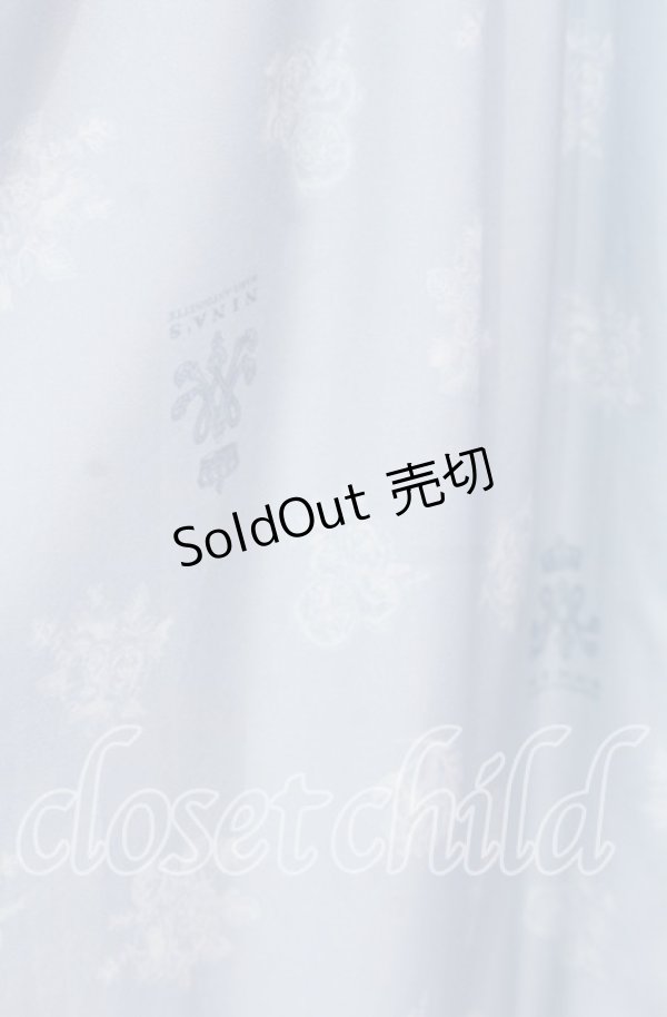 画像4: m petit by misako / NINA'S 花柄スクエアネックワンピース Ｍ サックス O-25-12-05-023-LO-OP-IG-ZT013 (4)