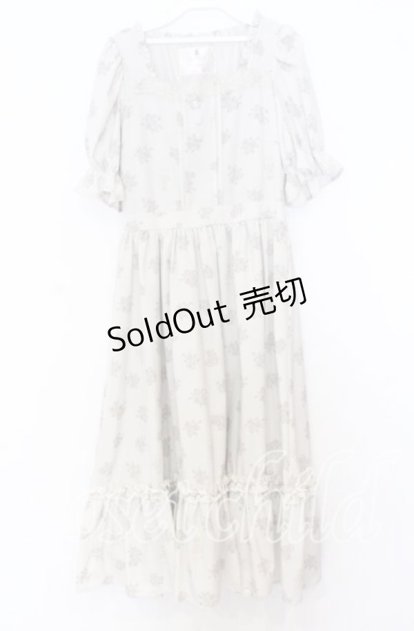 画像1: m petit by misako / NINA'S 花柄スクエアネックワンピース Ｍ ベージュ O-25-12-05-026-LO-OP-IG-ZT027 (1)