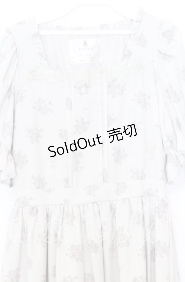 画像2: m petit by misako / NINA'S 花柄スクエアネックワンピース Ｍ ベージュ O-25-12-05-026-LO-OP-IG-ZT027 (2)