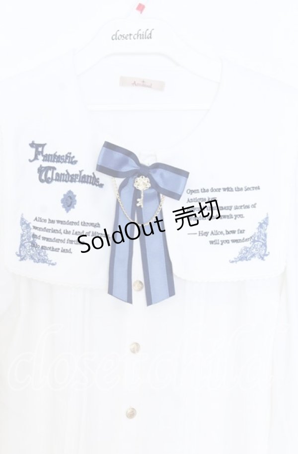 画像2: Amavel / Mysterious Books ブラウス  シロ×ブルー O-25-12-05-033-CA-BL-IG-OS (2)