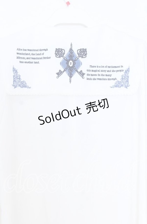 画像4: Amavel / Mysterious Books ブラウス  シロ×ブルー O-25-12-05-033-CA-BL-IG-OS (4)