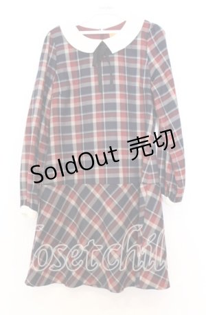 画像: Fi.n.t / 丸襟チェックワンピース  ネイビーチェック O-25-12-05-038-CA-OP-IG-OS