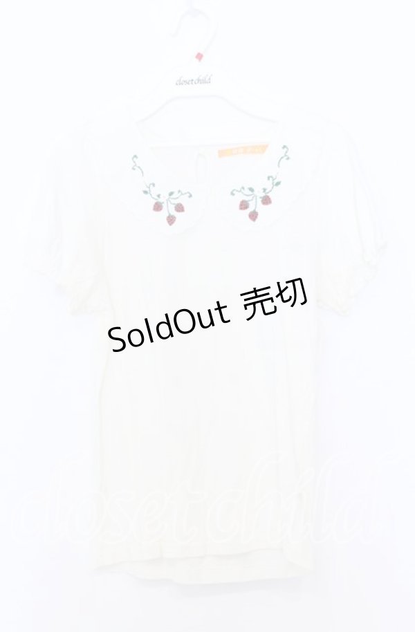 画像1: Fi.n.t / いちごステッチパフTシャツ  アイボリー O-25-12-05-039-CA-TO-IG-OS (1)