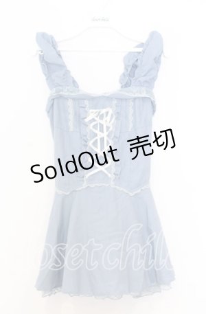 画像: axes femme / 編み上げペプラムビスチェ M ブルー O-25-12-05-047-AX-TO-YM-OS