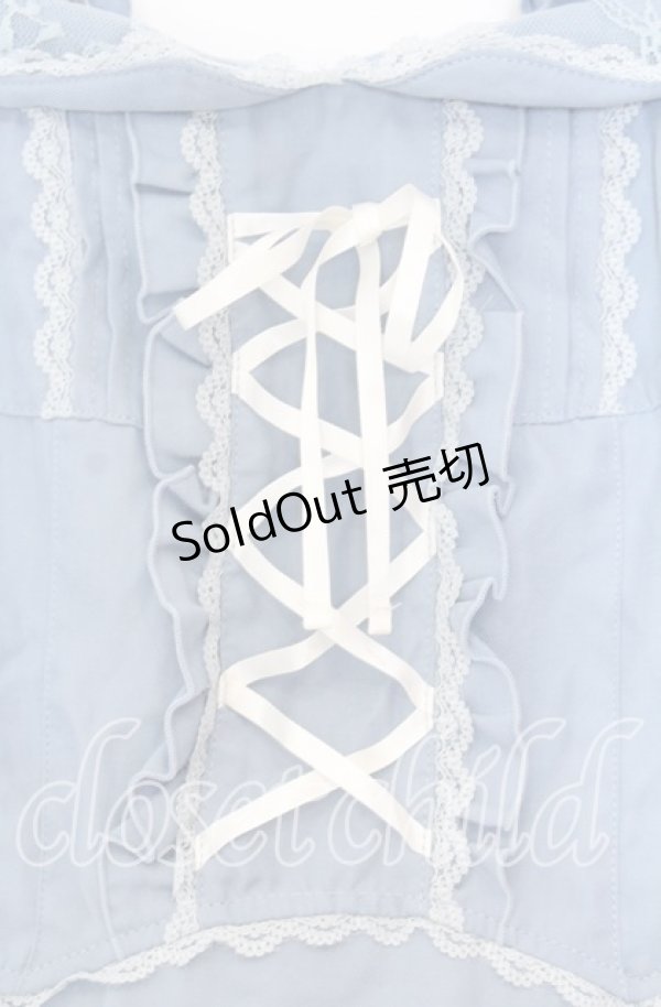 画像2: axes femme / 編み上げペプラムビスチェ M ブルー O-25-12-05-047-AX-TO-YM-OS (2)