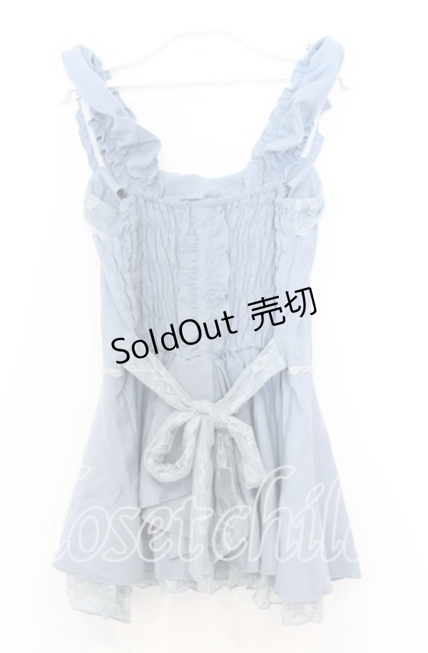 画像3: axes femme / 編み上げペプラムビスチェ M ブルー O-25-12-05-047-AX-TO-YM-OS (3)