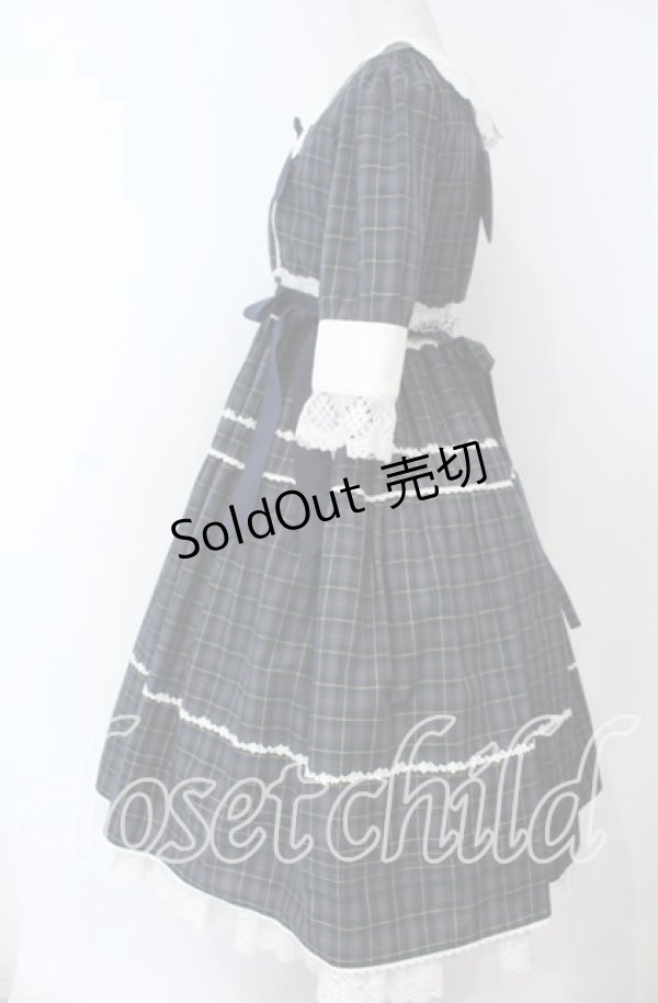 画像3: BABY,THE STARS SHINE BRIGHT / タータンチェックシャーメインワンピース  グリーン O-25-12-05-1003-BA-OP-IG-OS (3)