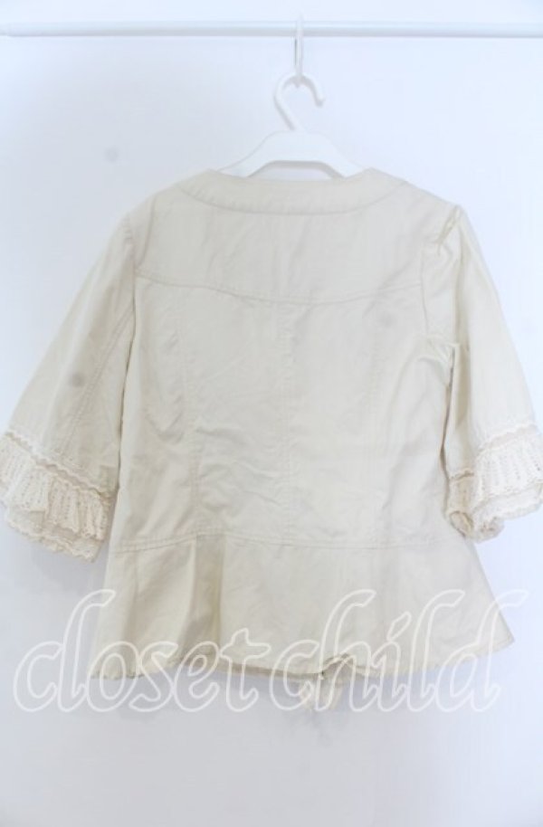 画像2: PINK HOUSE / ラッフルフリル使いジャケット M キナリ O-25-12-05-1046-LO-TO-OW-ZT479 (2)