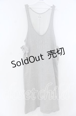 画像: PINK HOUSE / ギンガムロゴ使いワンピース  グレー O-25-12-05-1048-LO-OP-OW-OS