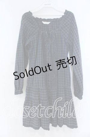 画像: PINK HOUSE / ピコフリル使いチェックシャツワンピース  グリーン O-25-12-05-1049-LO-OP-OW-OS