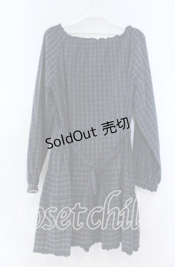 画像3: PINK HOUSE / ピコフリル使いチェックシャツワンピース  グリーン O-25-12-05-1049-LO-OP-OW-OS (3)