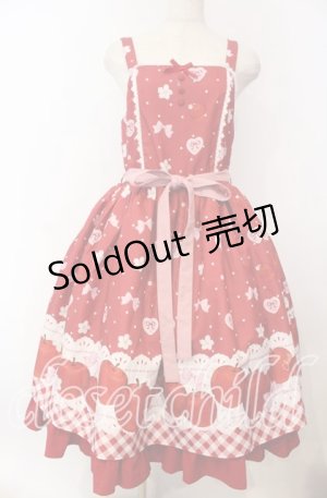 画像: Chalmiere / スウィーティアップルジャンパースカート M アカ O-25-12-05-1006-LO-OP-OW-OS