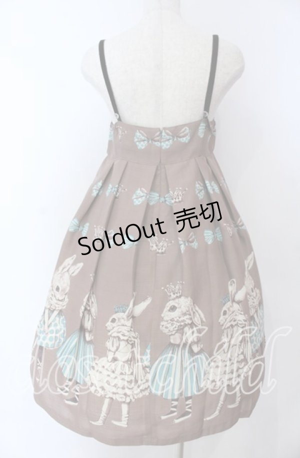 画像4: Emily Temple cute / ラビットバレリーナプリントノースリーブワンピース  ブラウン O-25-12-05-1009-ET-OP-OW-OS (4)