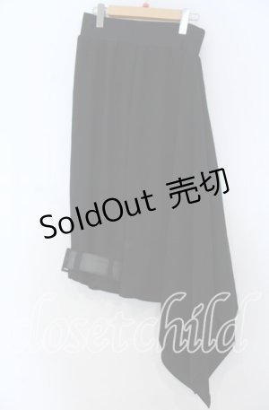 画像: Na+H / subアシンメトリーパンツ  ブラック O-25-12-05-1012-PU-PA-OW-OS